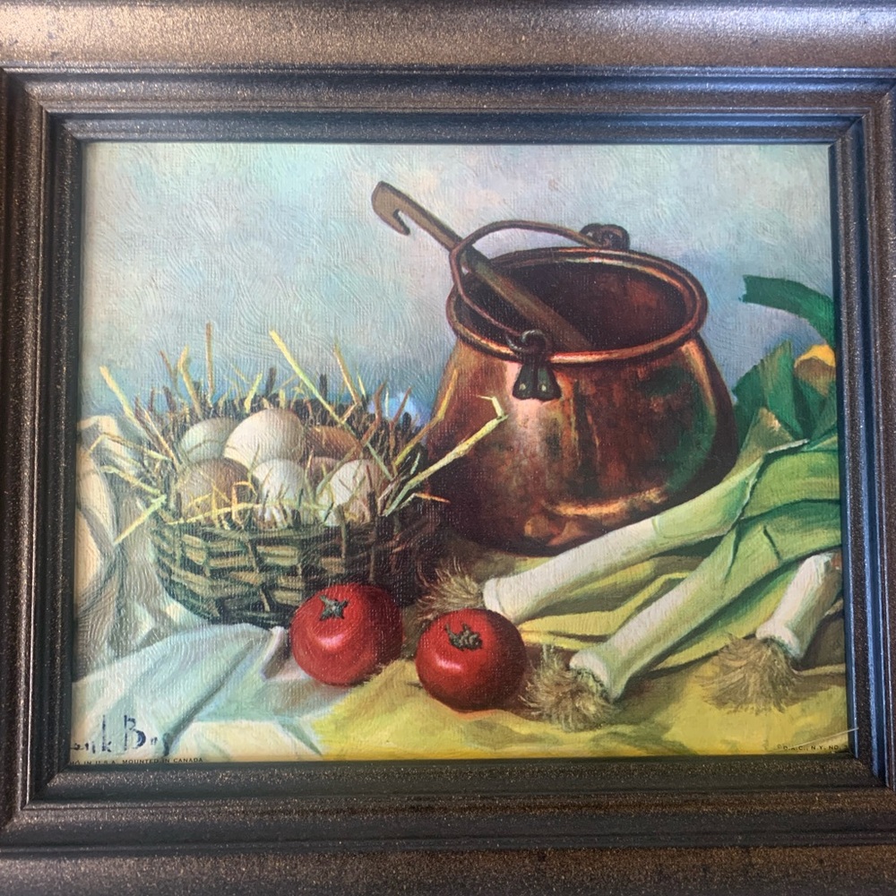 Vintage Print “Still Life” by Henk Bos 8 x 10 print / 11 x 23 wood frame